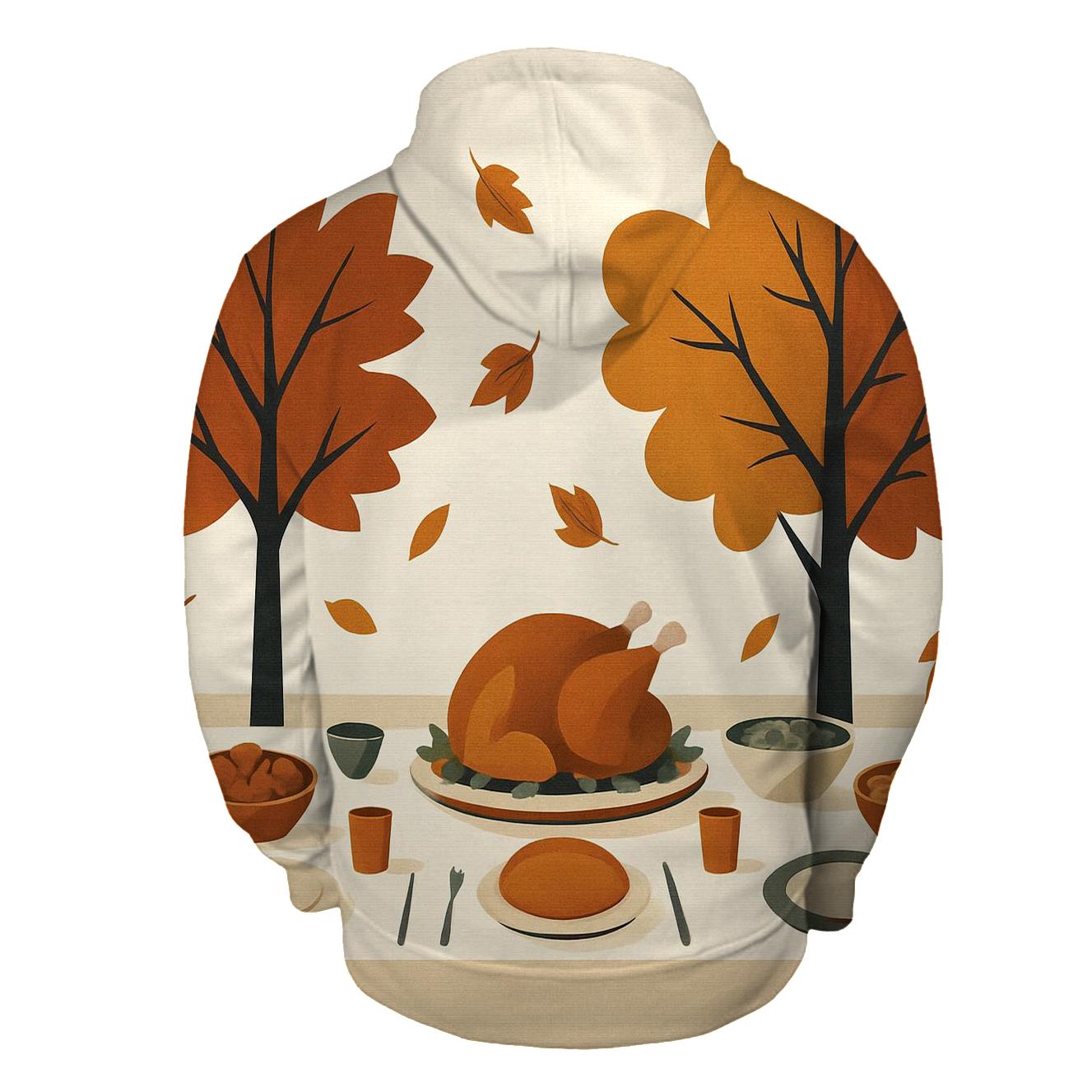 Sunlit Leaves Over The Feast Table embroidered hoodies