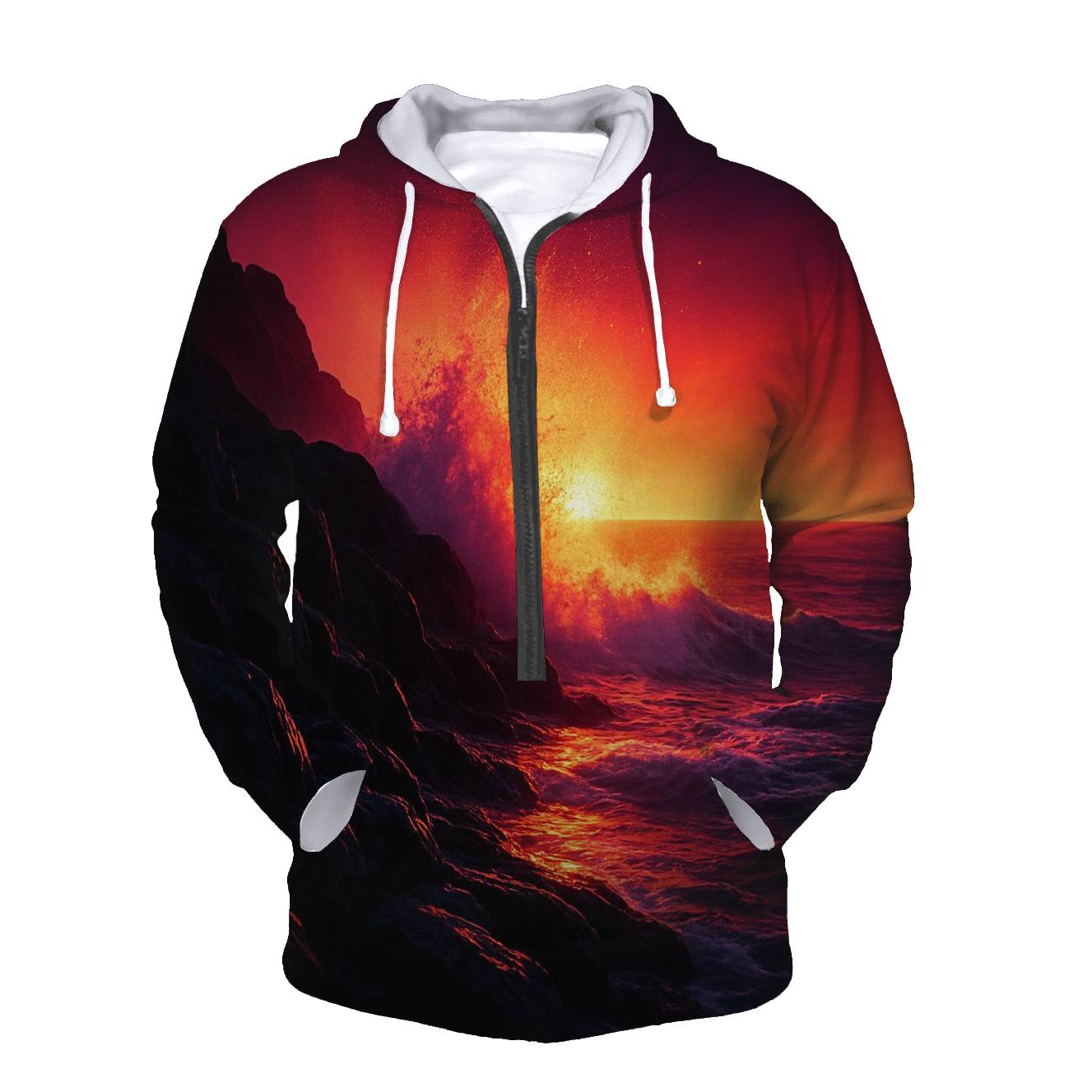 Volcanic Coast Fireline printed hoodies