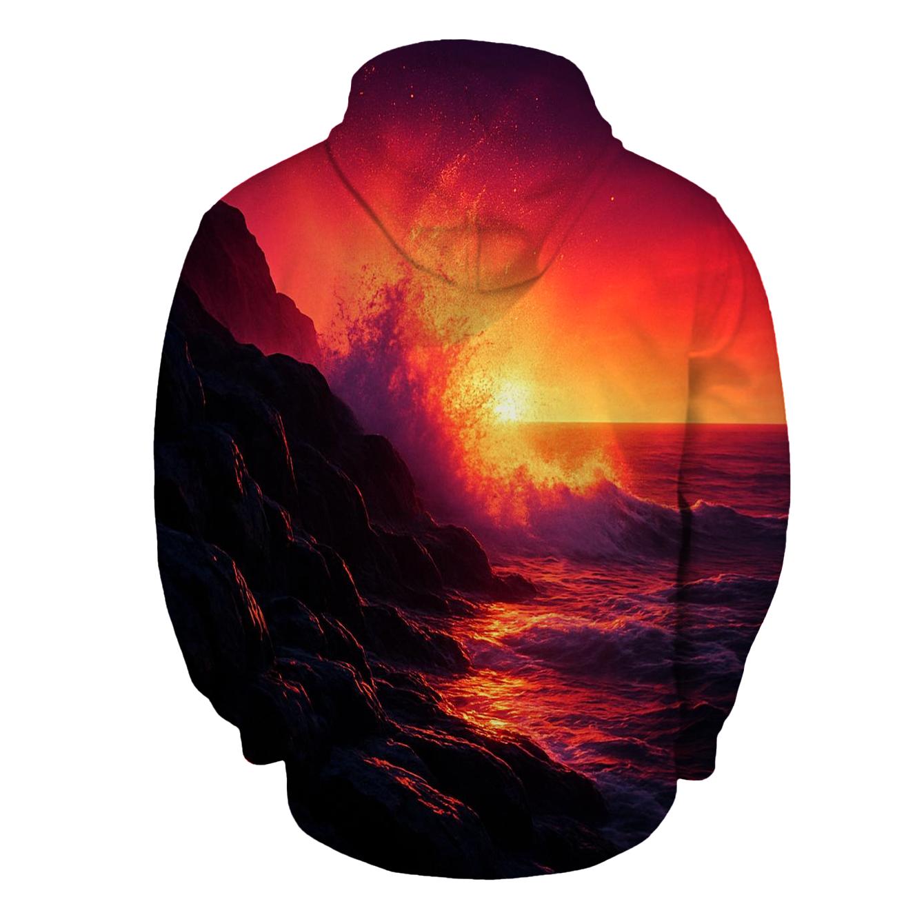 Volcanic Coast Fireline printed hoodies