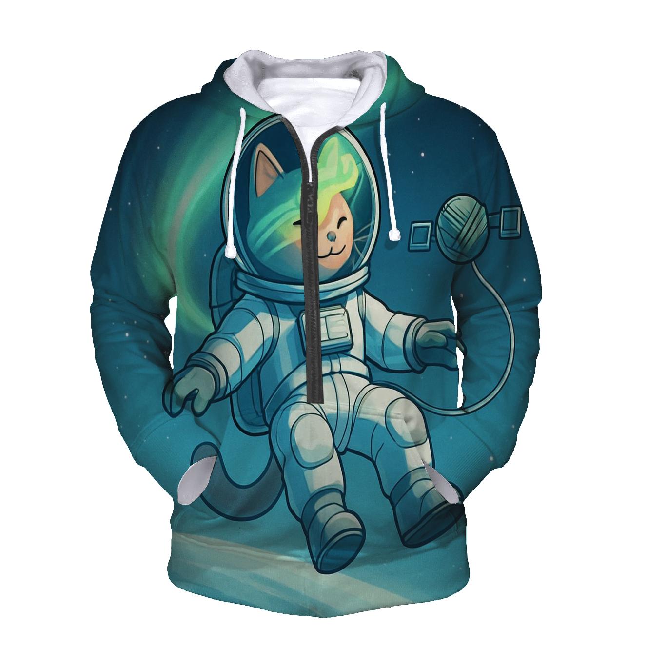 Polar Aurora Astronaut Cat hoodie styles