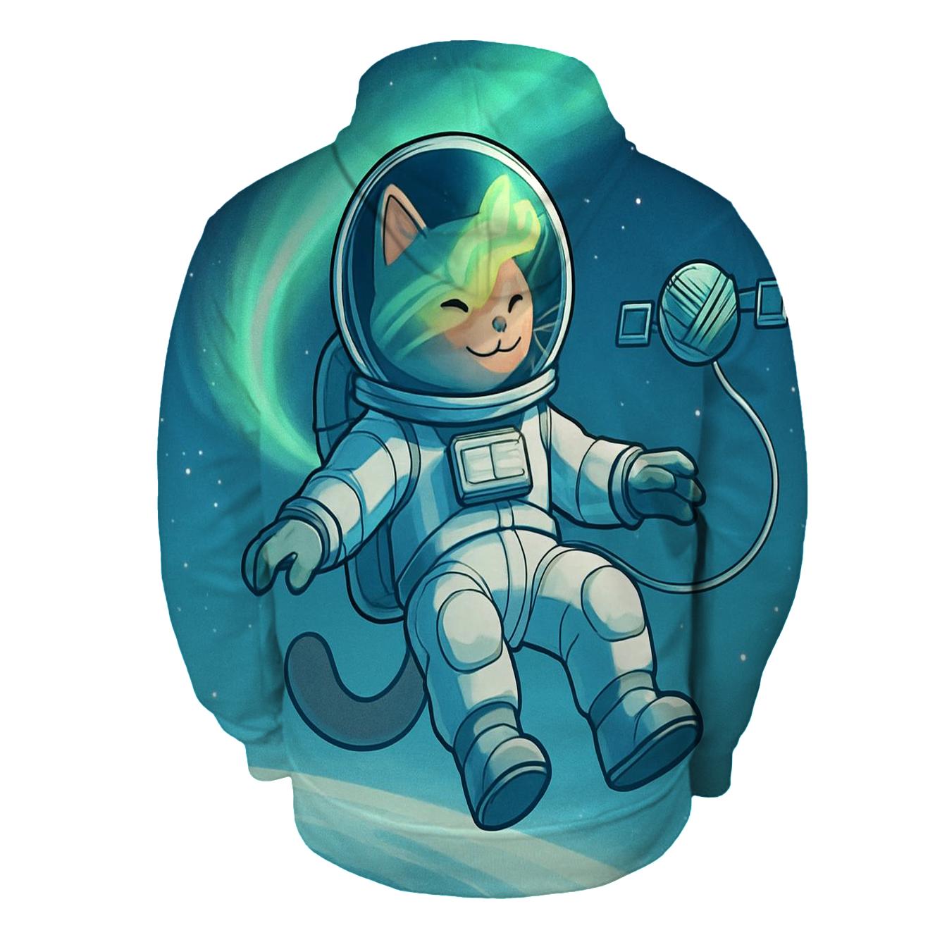 Polar Aurora Astronaut Cat hoodie styles