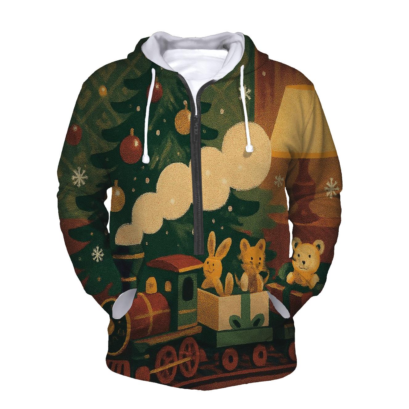 Vintage Holiday Poster Toy Train Carousel hoodie trends