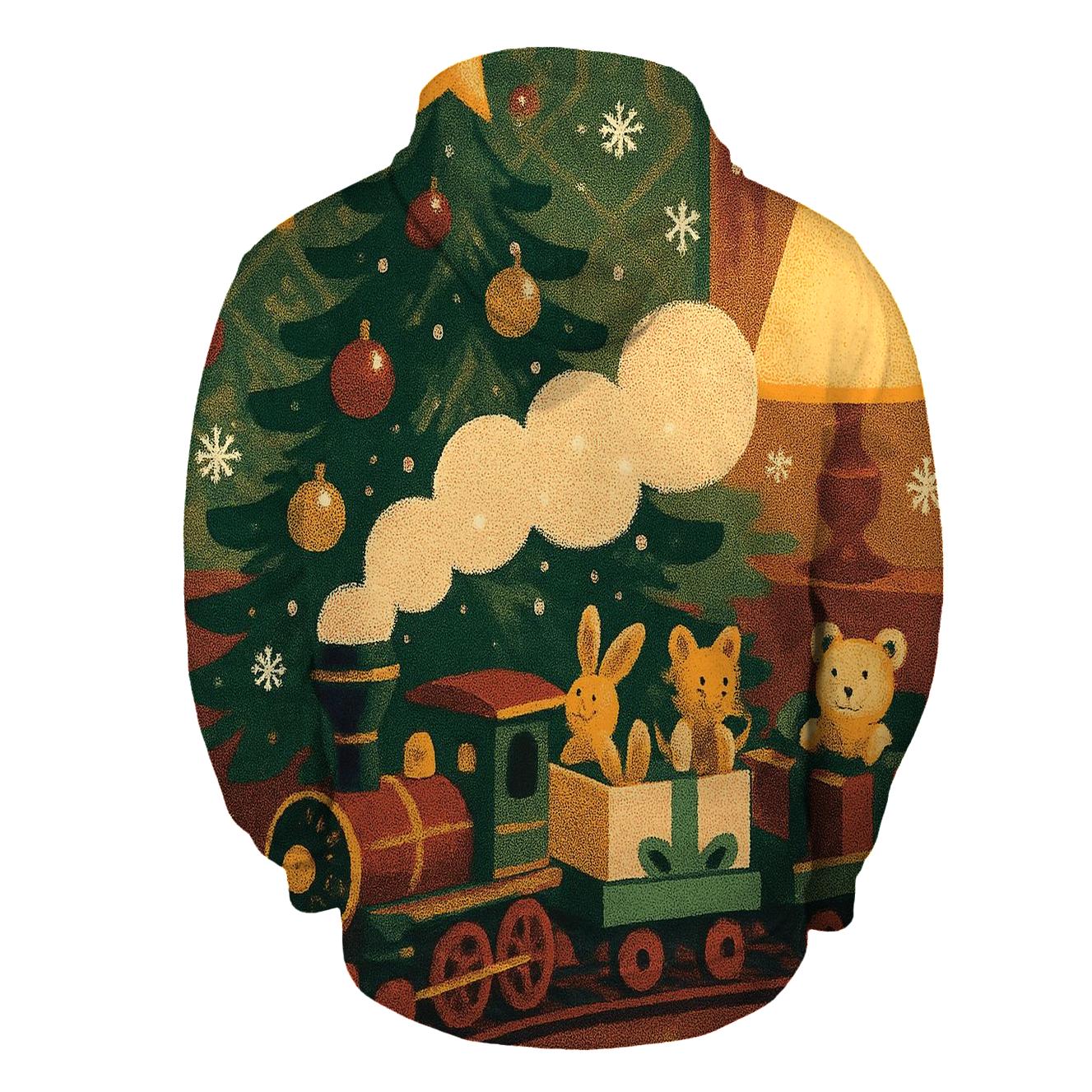 Vintage Holiday Poster Toy Train Carousel hoodie trends