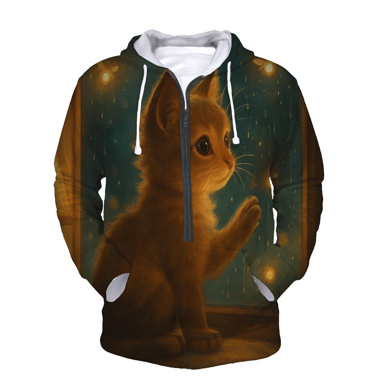 Rainy Window Paws And Fireflies hoodie trends