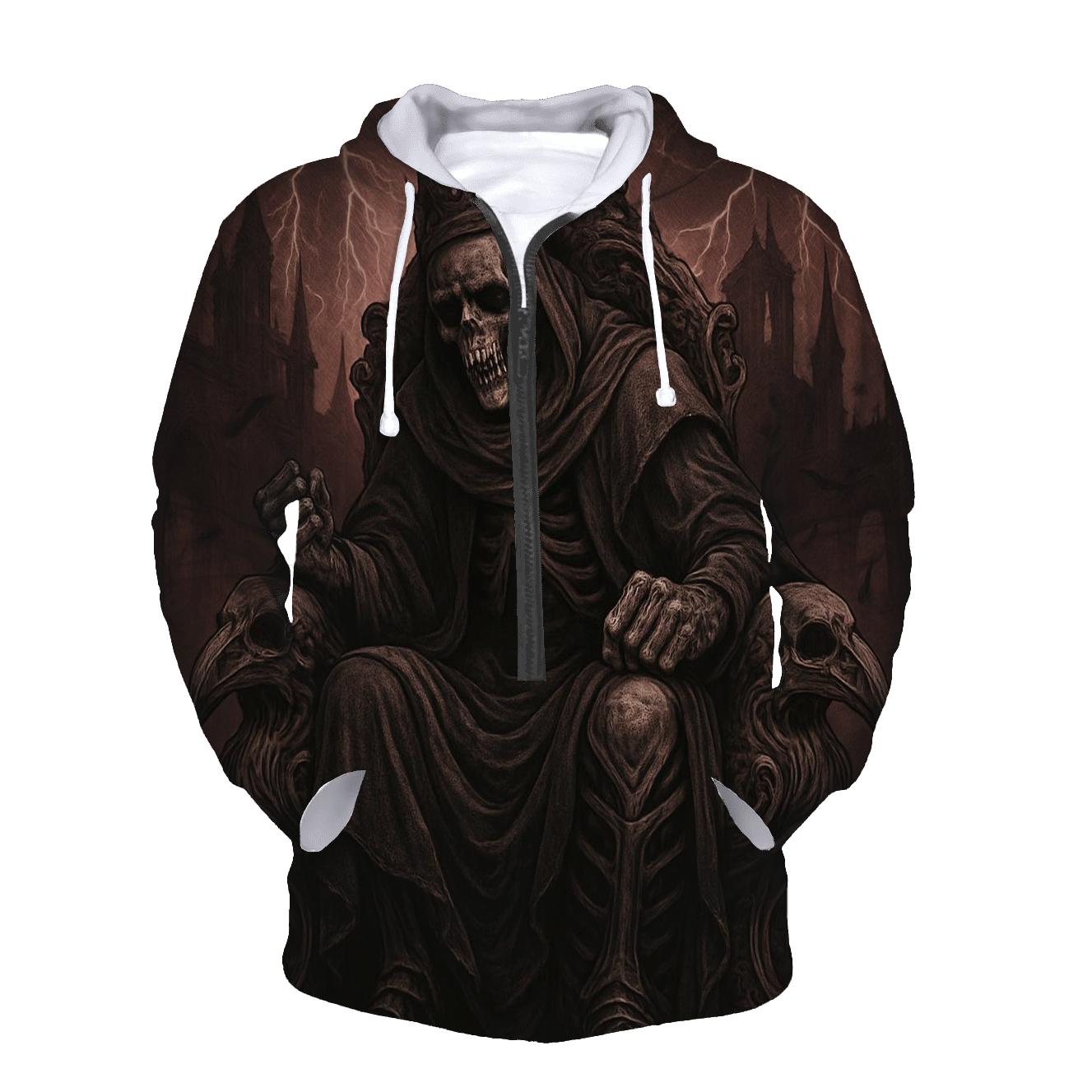 Raven Throne Of The Bone King zip-up hoodies