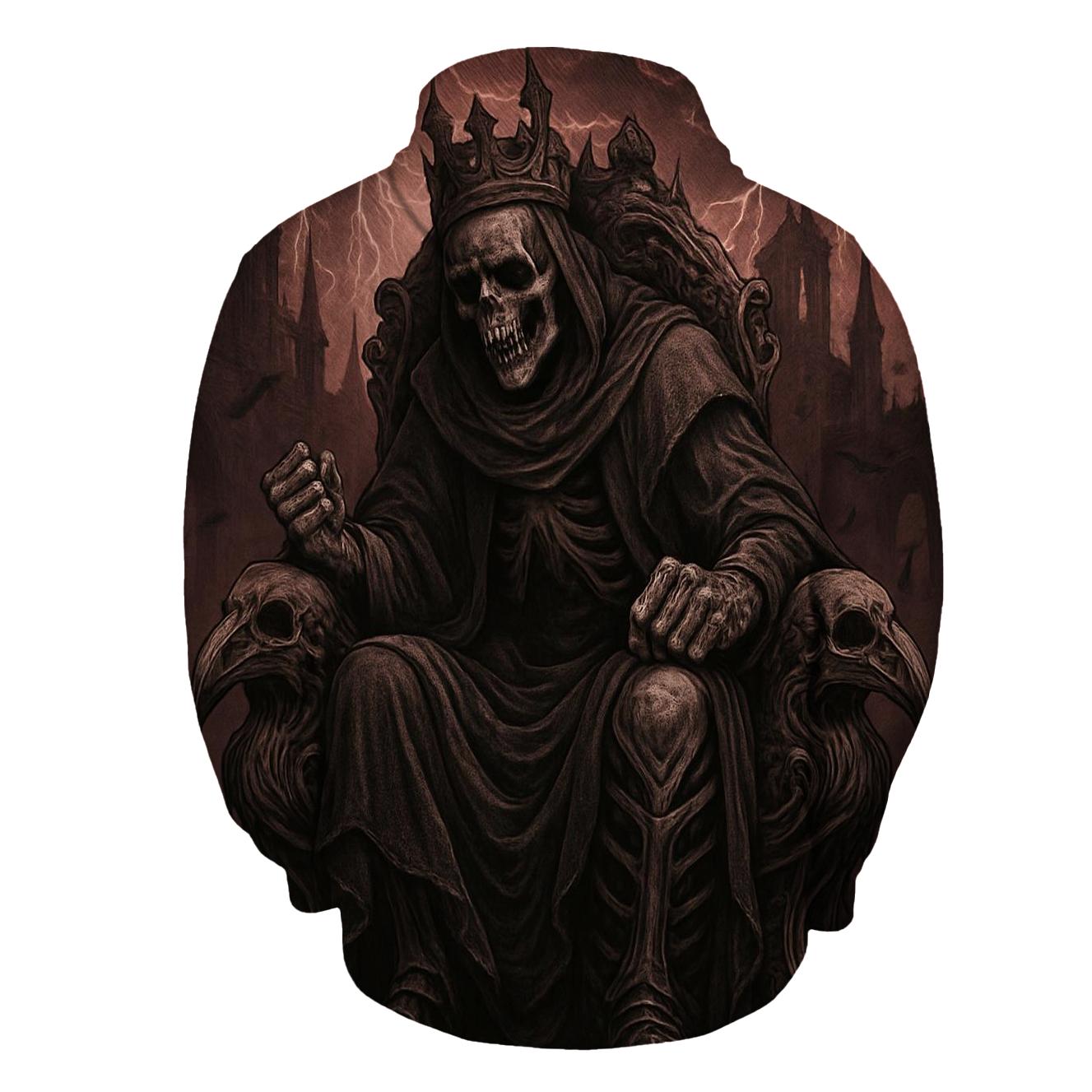 Raven Throne Of The Bone King zip-up hoodies