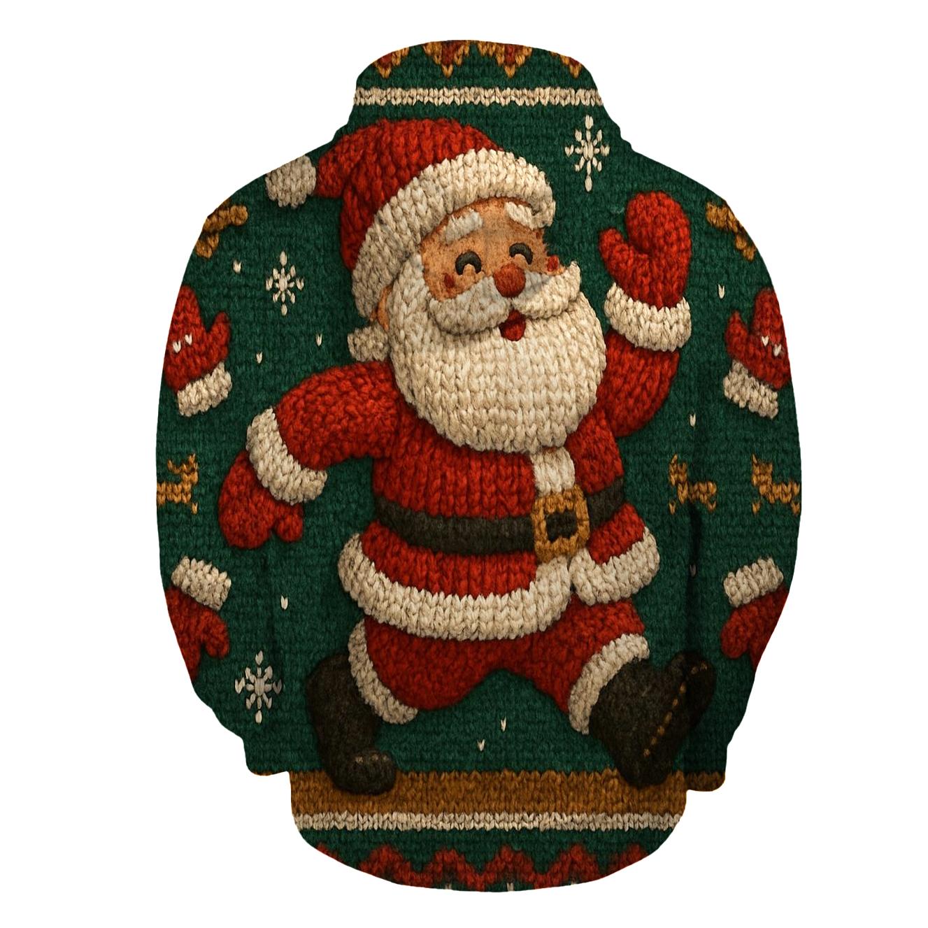 Retro Knit Pattern Santa Parade Scene premium hoodies