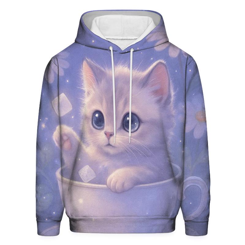 Moonlit Teacup Kitten Garden zip-up hoodies