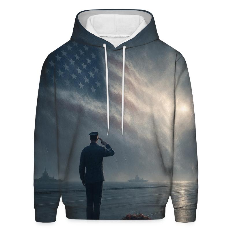 Liberty Beacon Over Silent Sea embroidered hoodies