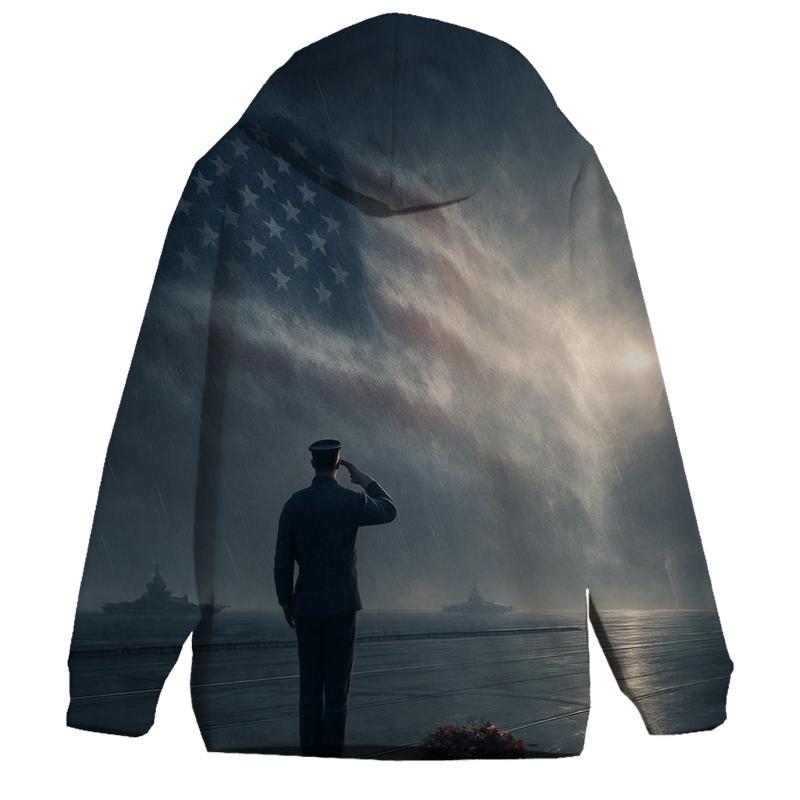 Liberty Beacon Over Silent Sea embroidered hoodies
