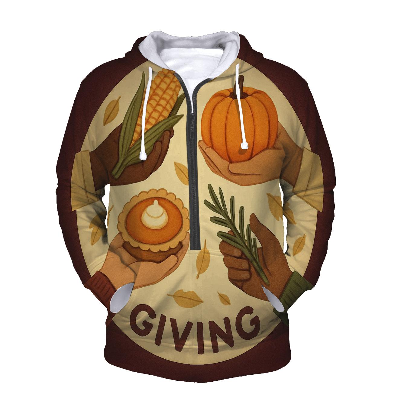 Harvest Wreath Of Shared Hands graphic hoodies