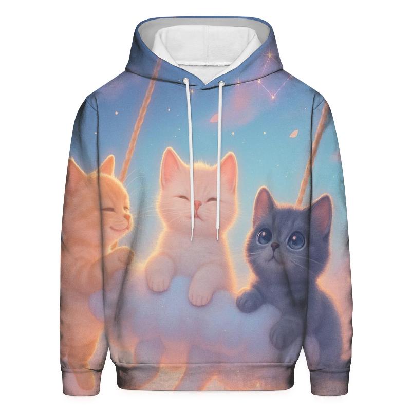 Cloud Swing Starwatch Kittens graphic hoodies