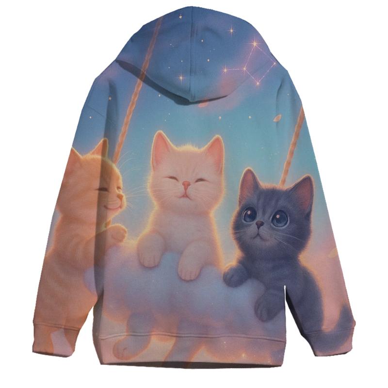 Cloud Swing Starwatch Kittens graphic hoodies