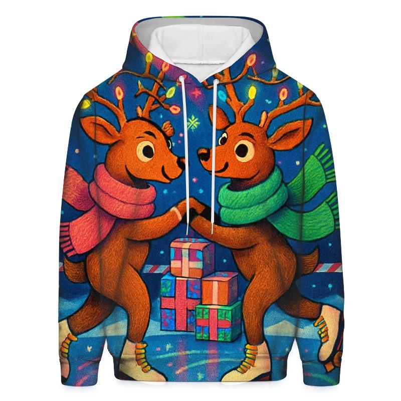 Reindeer Roller Disco Blizzard heavyweight hoodies
