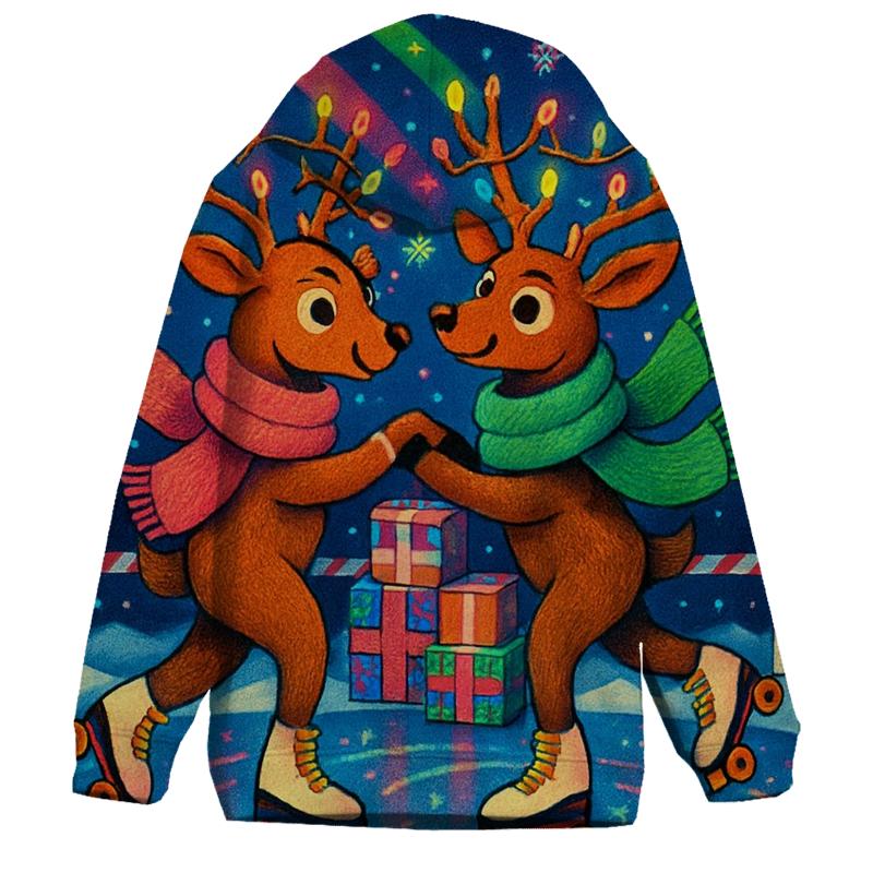 Reindeer Roller Disco Blizzard heavyweight hoodies