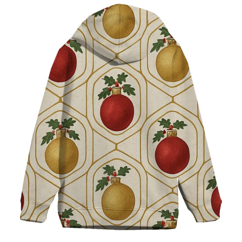 Crimson Ornament Medallion Tessellation On Ivory Background graphic hoodies