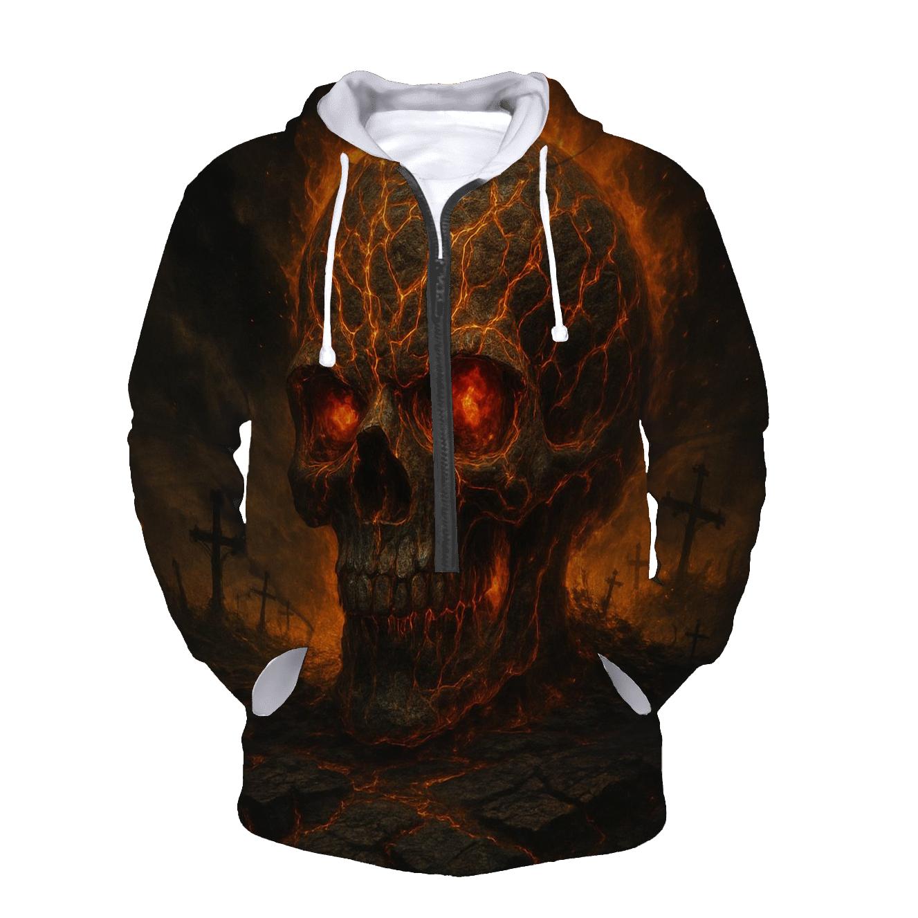 Lava Veins Skull Sentinel custom hoodies