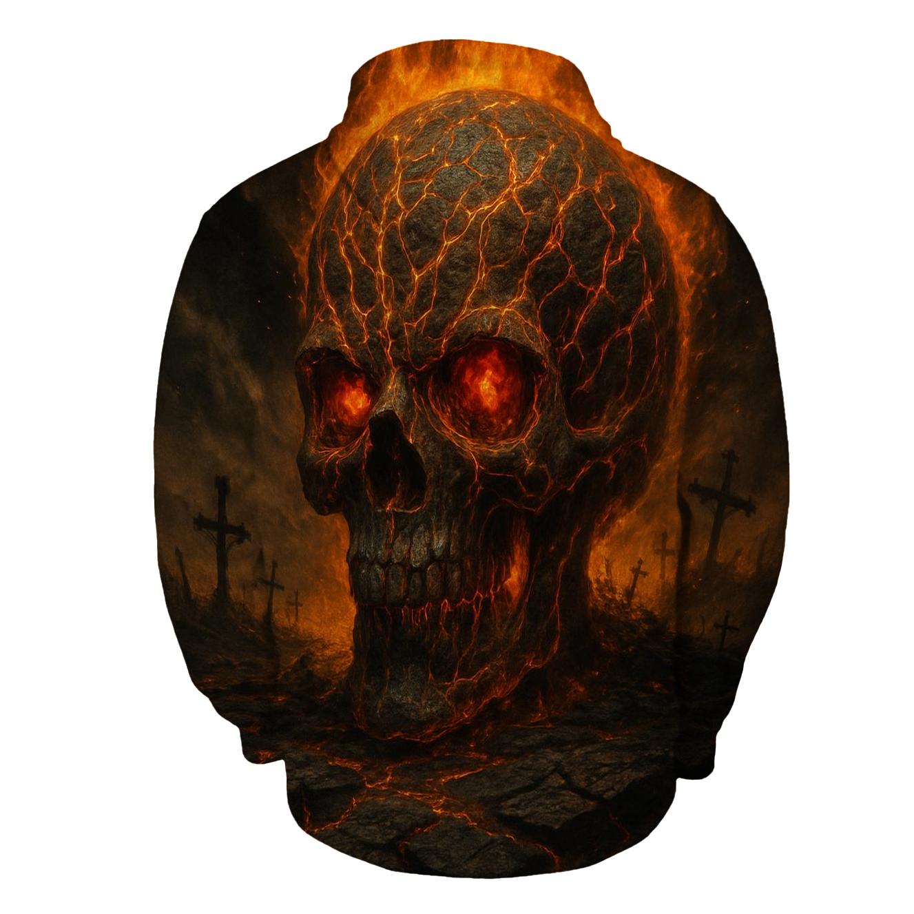 Lava Veins Skull Sentinel custom hoodies
