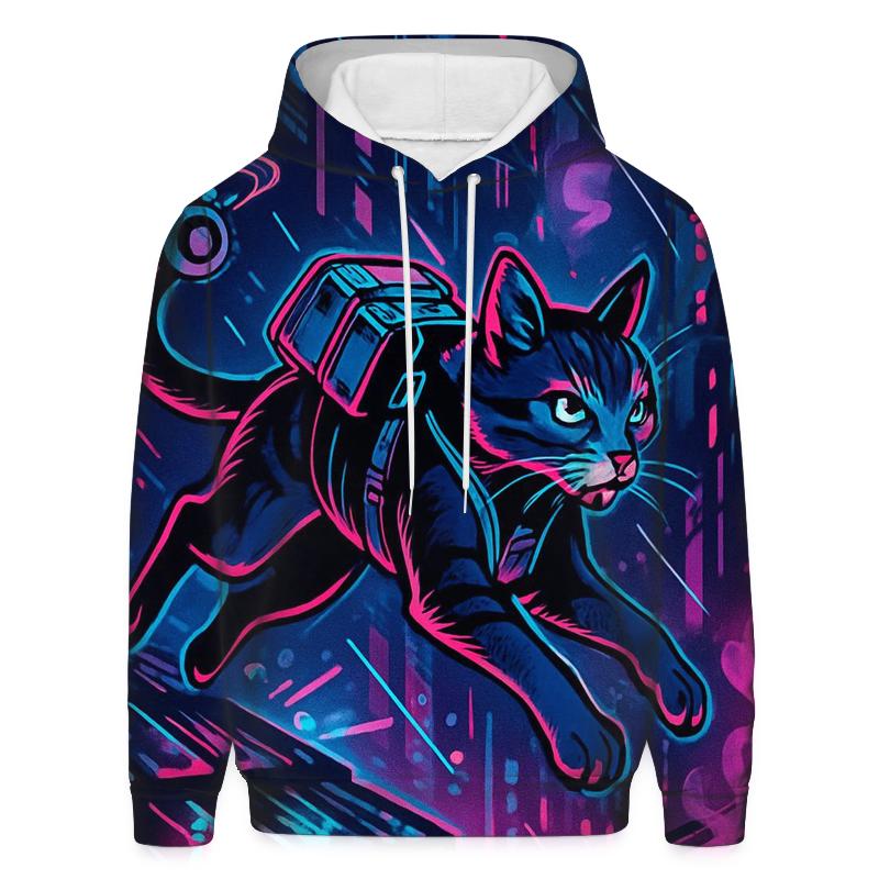 Neon Alley Courier Cat custom hoodies
