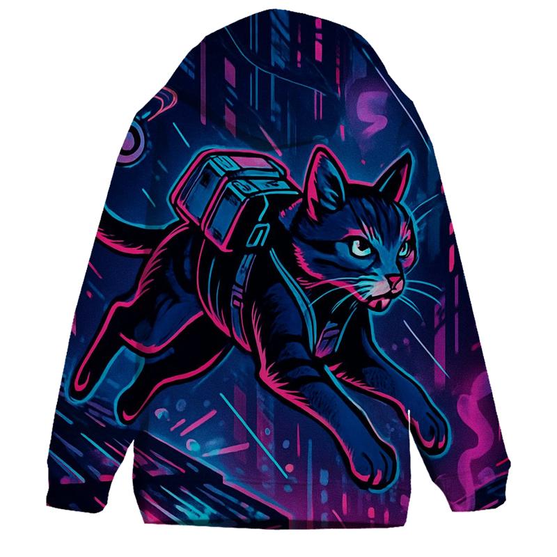 Neon Alley Courier Cat custom hoodies