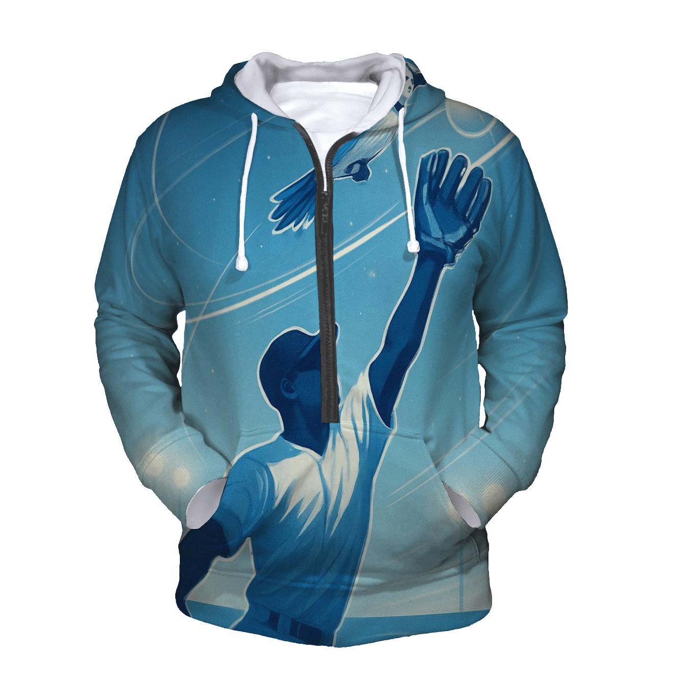 Orbiting Catch With Blue Jays Skyfield embroidered hoodies