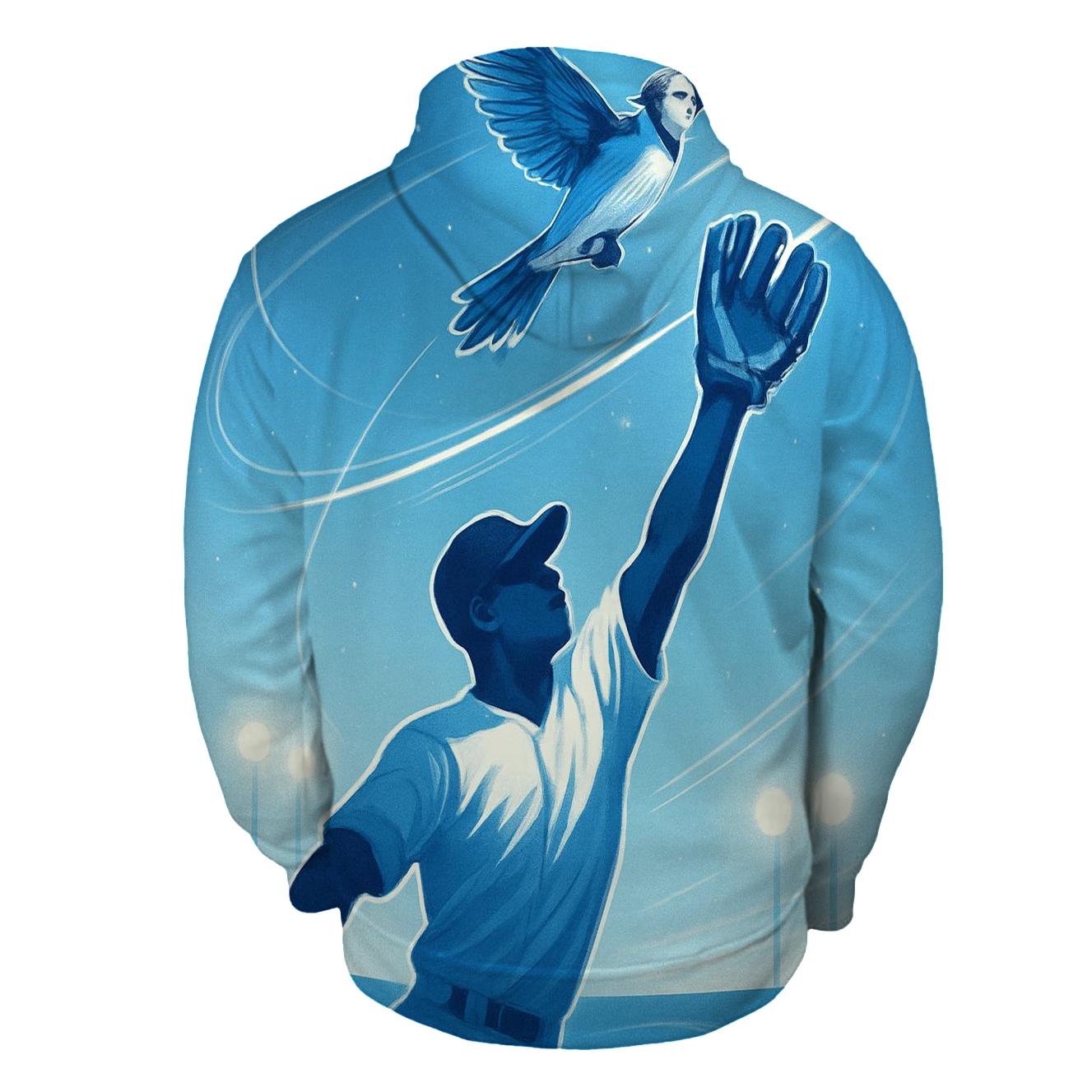 Orbiting Catch With Blue Jays Skyfield embroidered hoodies