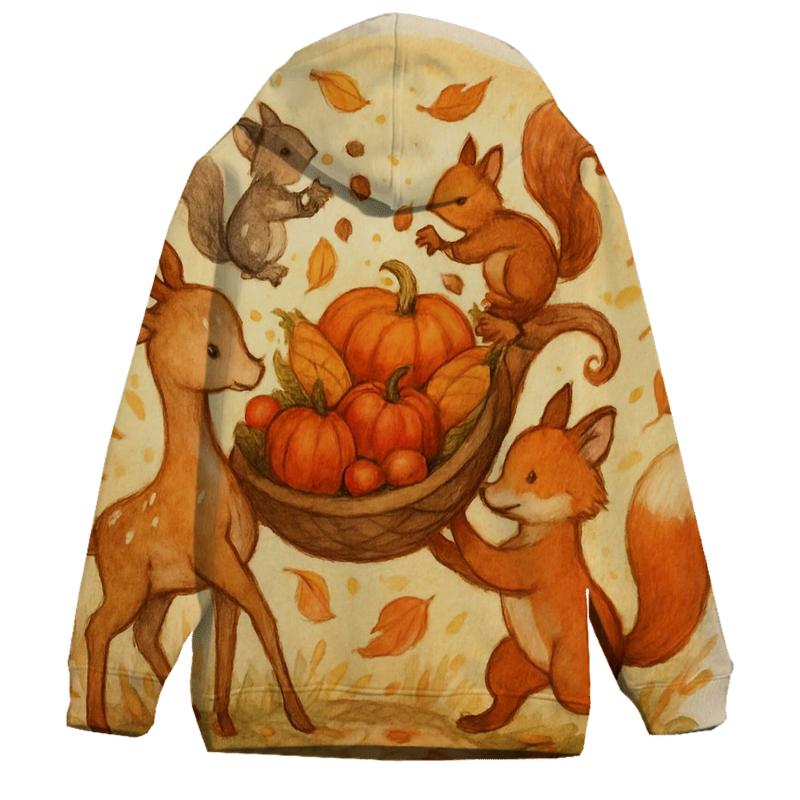 Autumn Meadow Cornucopia Parade zip-up hoodies