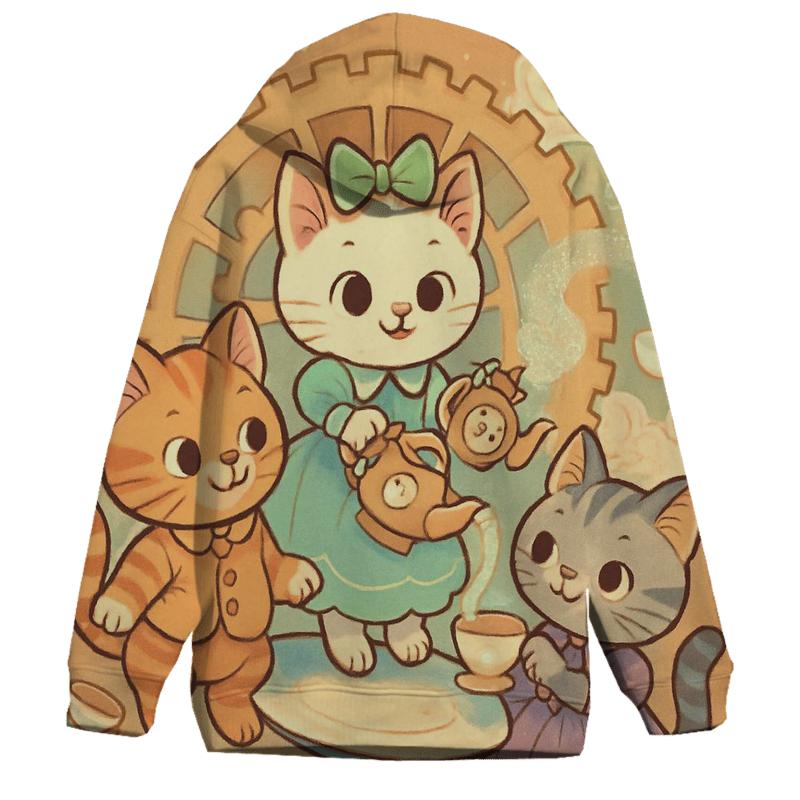 Clockwork Tea Party Kittens hoodies fashion