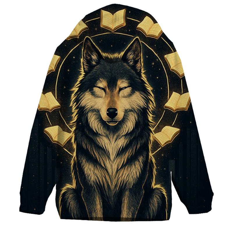Celestial Library Spirit Wolf hoodie designs