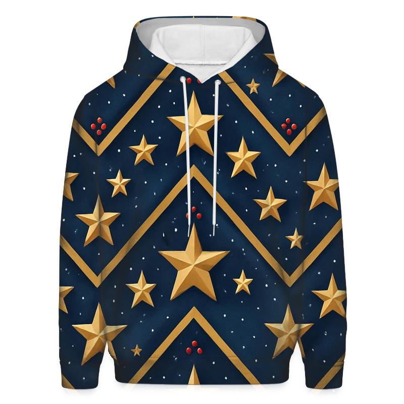 Gold Star Chevron On Navy Blue Background hoodies fashion