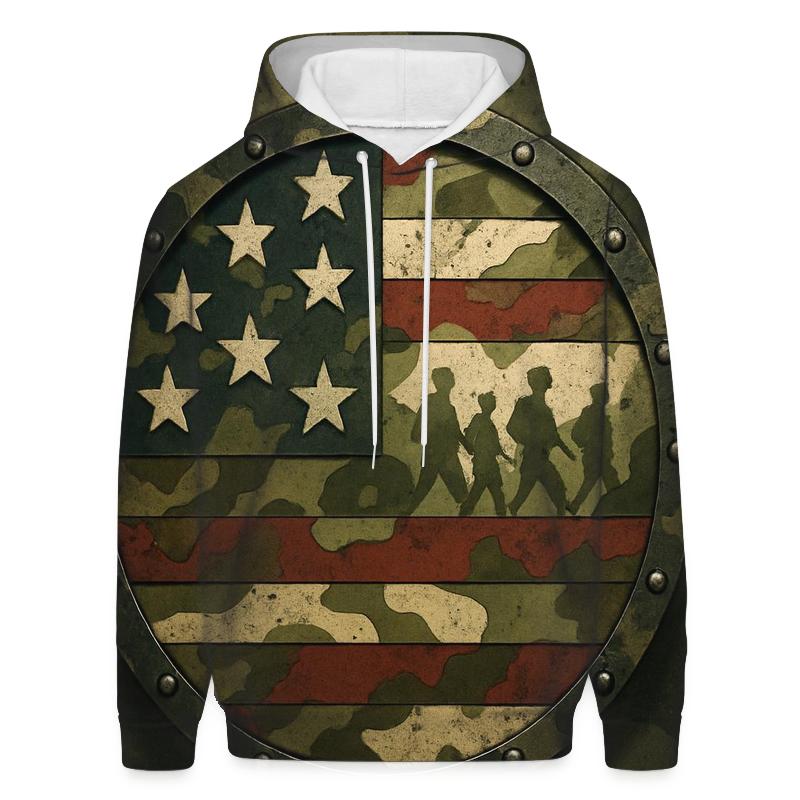 Camouflage Constellation Shield printed hoodies