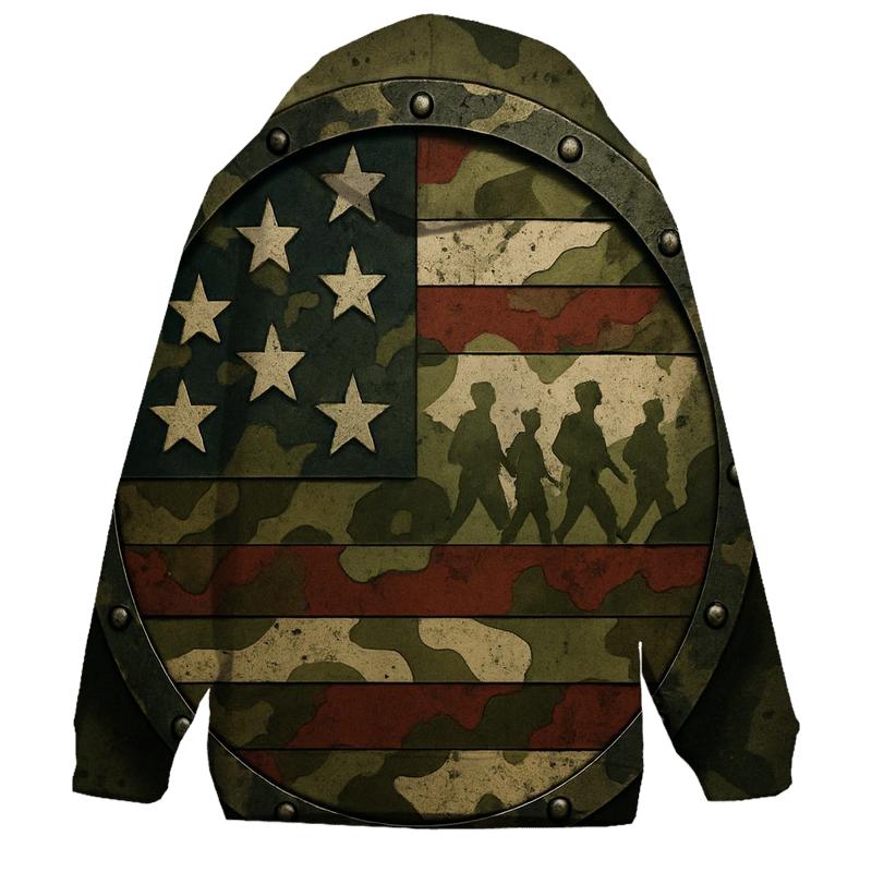 Camouflage Constellation Shield printed hoodies
