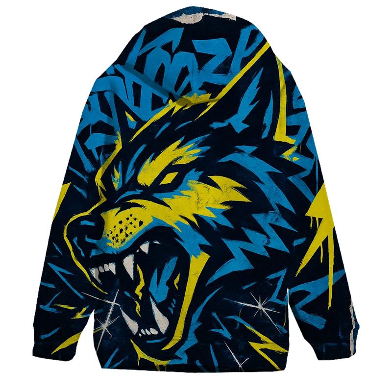 Graffiti Alley Thunder Wolf pullover hoodies