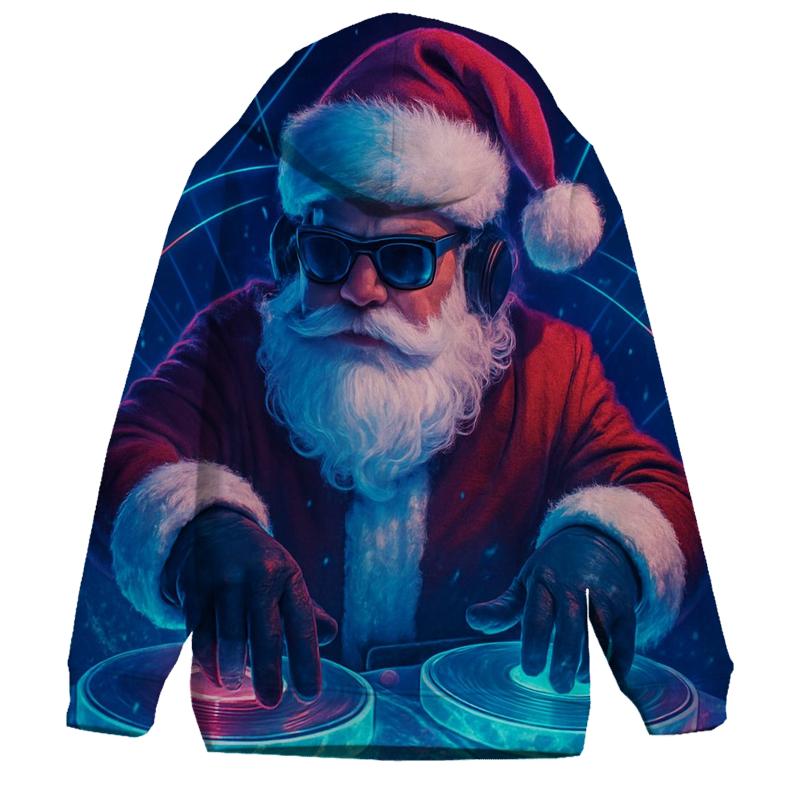 Santa DJ Frostwave Turntable Night hoodie trends