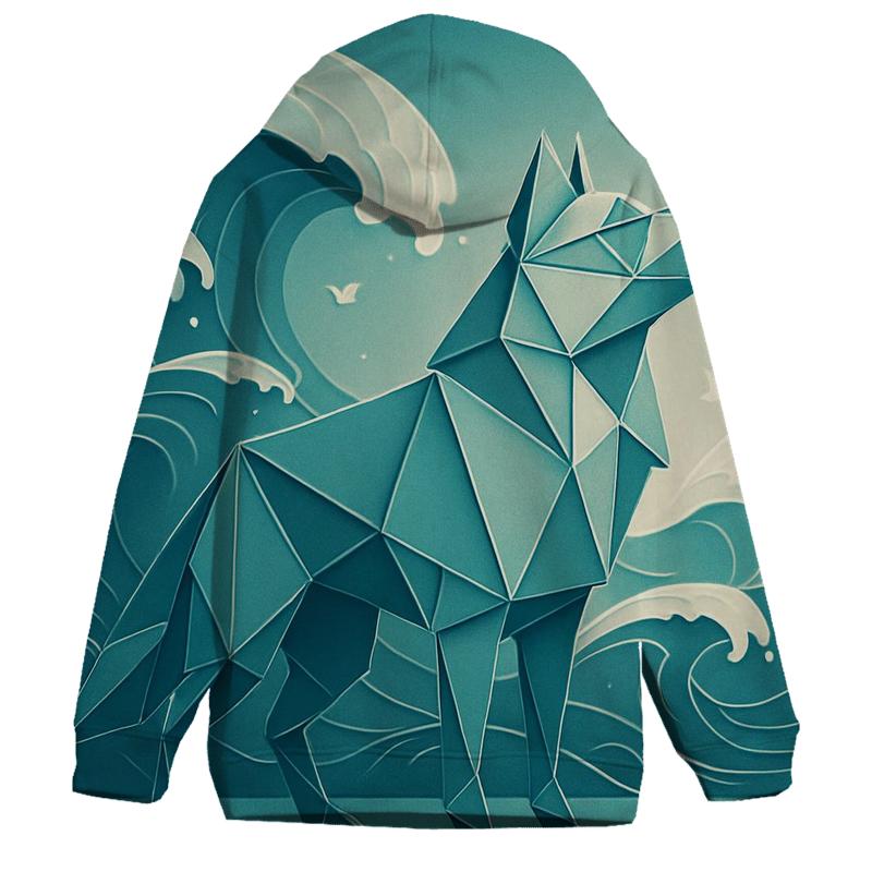 Origami Tide Wolf lightweight hoodies