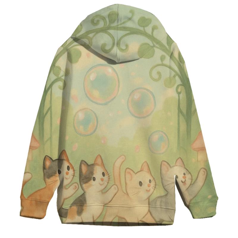 Garden Gate Bubble Parade Cats heavyweight hoodies