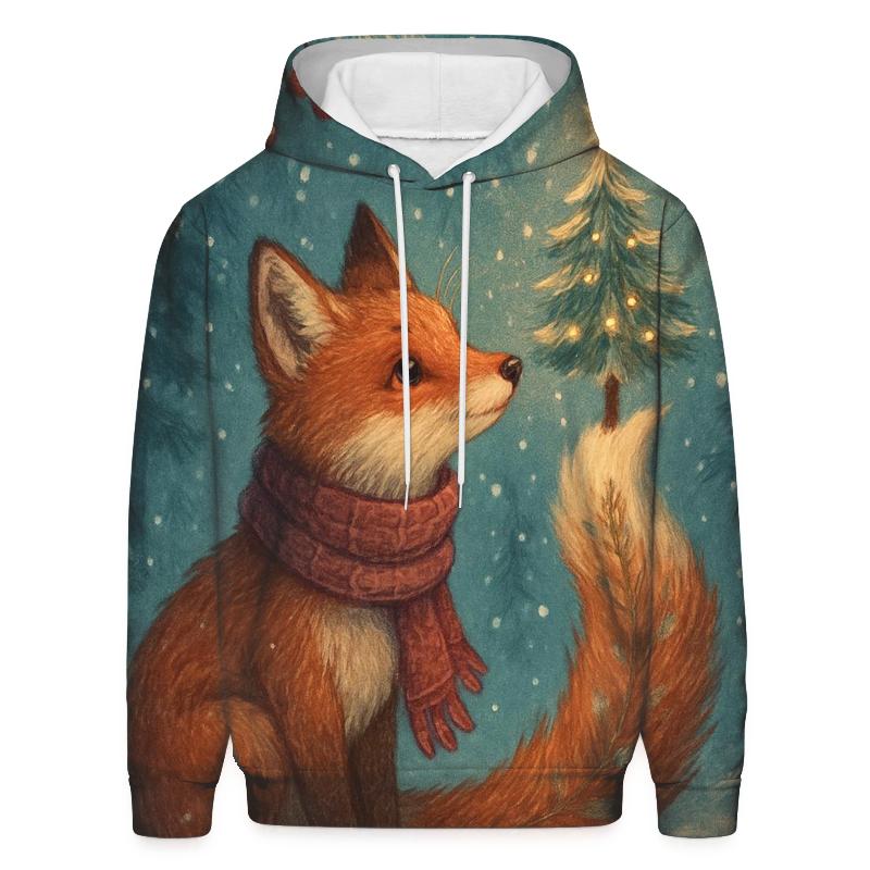 Christmas Tree Fox In Lantern Snow zip-up hoodies