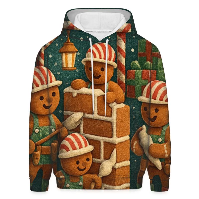 Gingerbread House Construction Crew embroidered hoodies