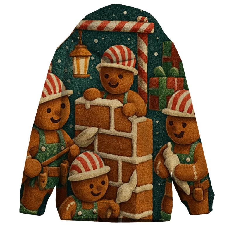 Gingerbread House Construction Crew embroidered hoodies