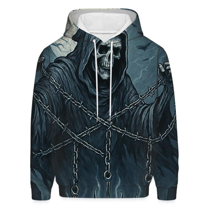 Moonlit Harvester Of Chains embroidered hoodies