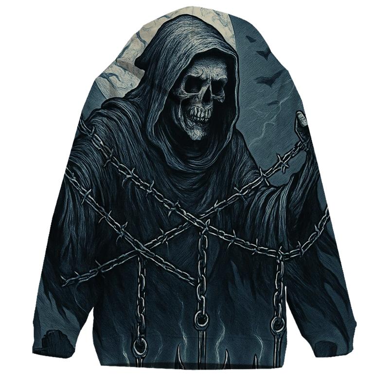 Moonlit Harvester Of Chains embroidered hoodies