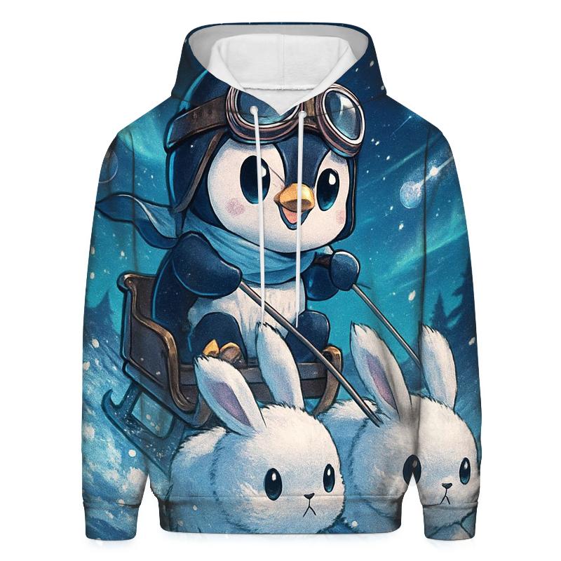 Penguin Sleigh Ride Through Northern Lights hoodie styles