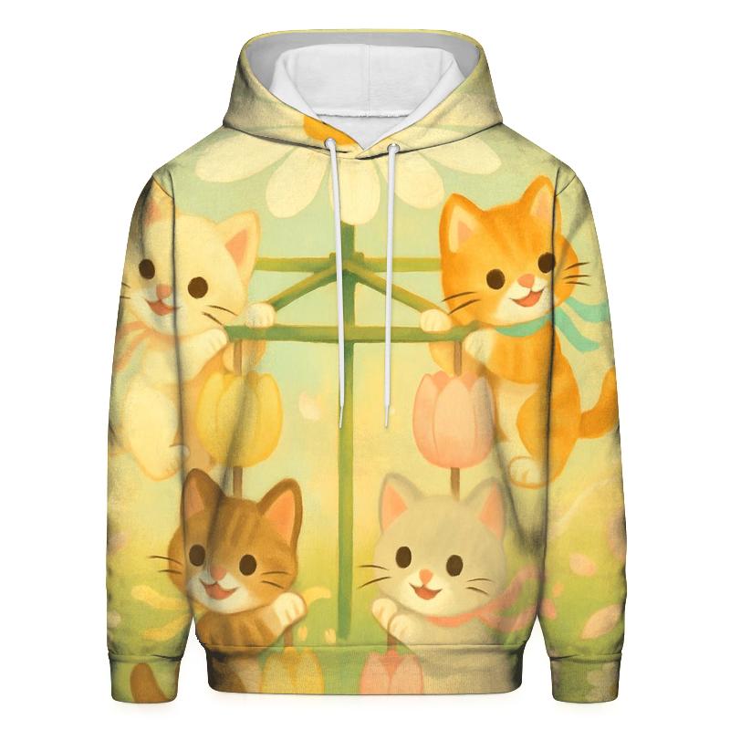Meadow Carousel Blossom Cats custom hoodies