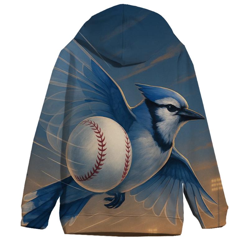 Winged Fastball In Blue Jays Flight graphic hoodies