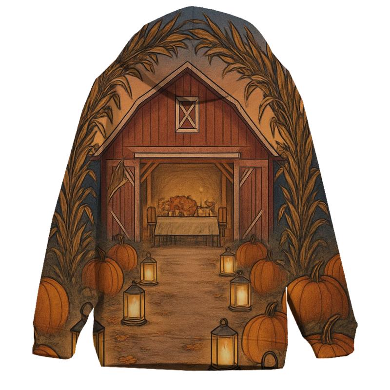 Lantern Path To The Barn Feast heavyweight hoodies