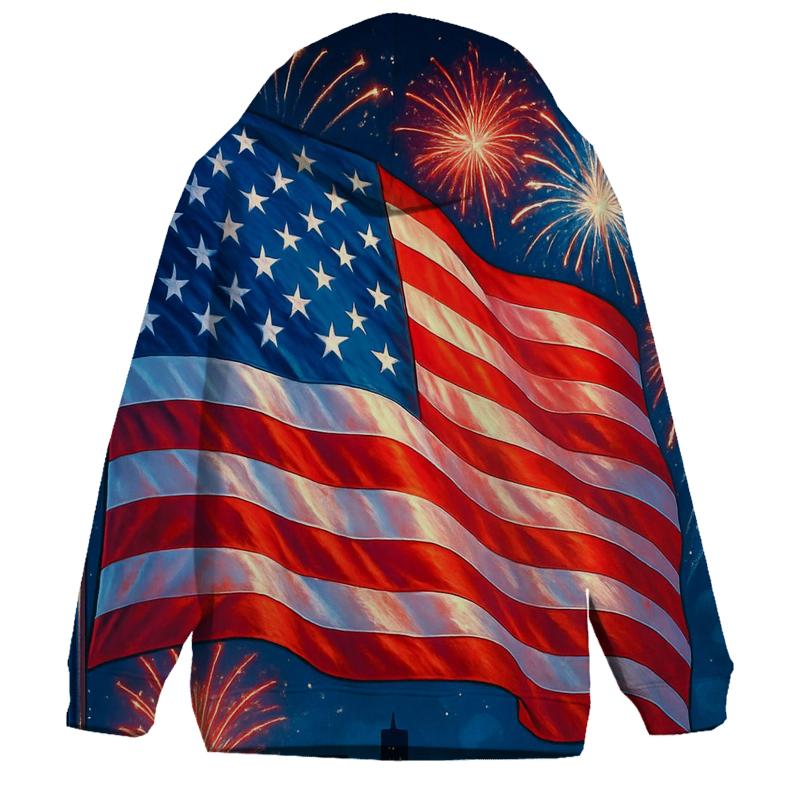 Firework Skyline Flagburst pullover hoodies