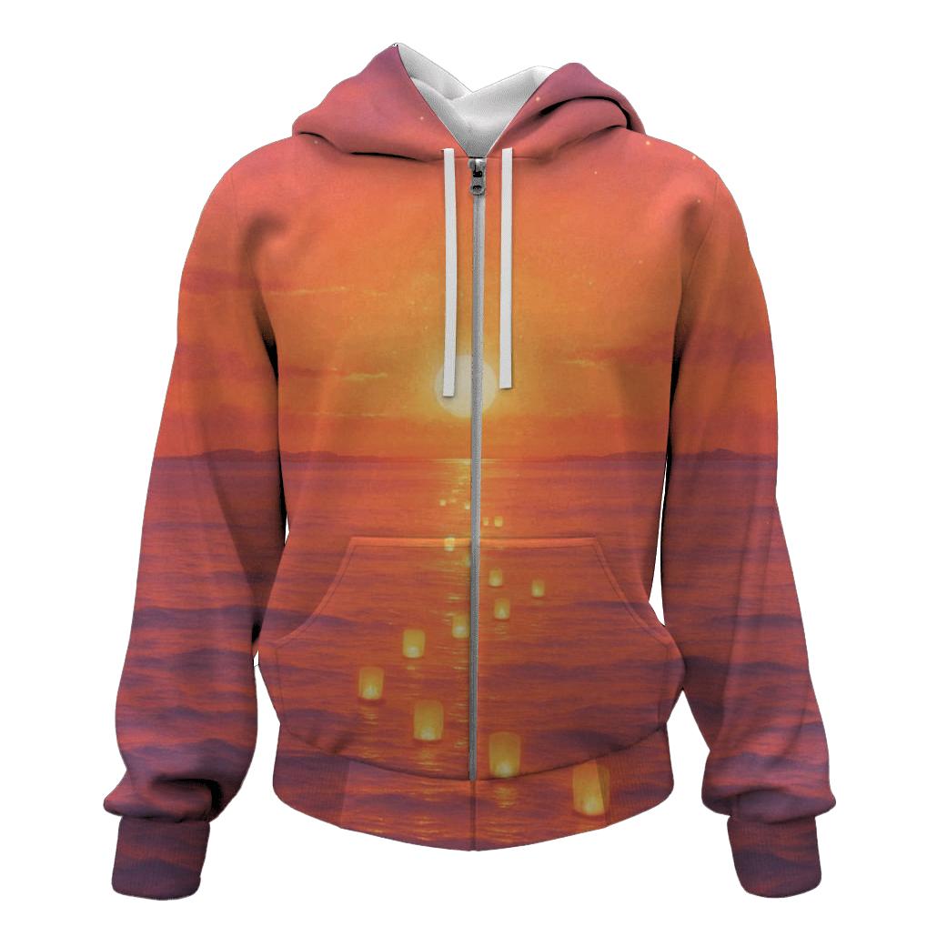 Lantern Reef Sundown graphic hoodies