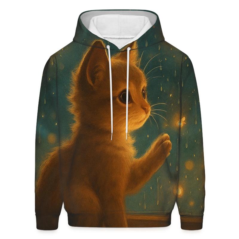 Rainy Window Paws And Fireflies pullover hoodies