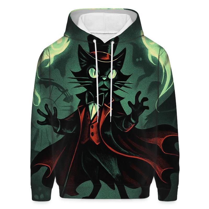 Haunted Carnival Ringmaster Cat designer hoodies
