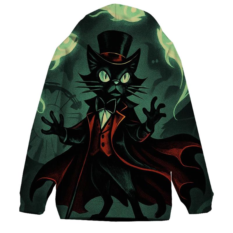Haunted Carnival Ringmaster Cat designer hoodies